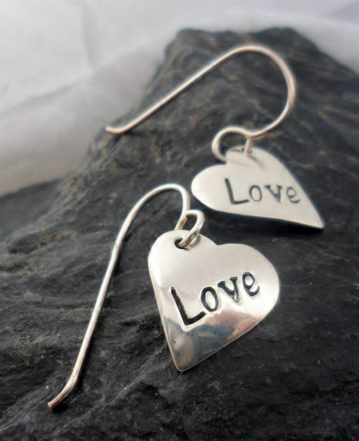 Sterling Silver Heart Love Earrings