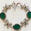 Sterling Silver Green Onyx and Peridot Butterfly Bracelet