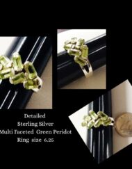 Sterling Silver Multi Faceted Peridot Ring from Nepal size 6.25
